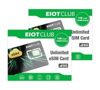 EIOTCLUB eSIM Adapter for Android, Upgrade SIM Slot to eSIM, 1.1GB Starter Data Included (1GB EU + 100MB Global), Store 9 Profiles, Seamless Switching, Reusable, Global Travel Solution, 2 Pack