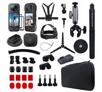 EIOYUMY Accessories Kit for Insta360 X5 / X4 Camera, Including Magnetic Mount, Selfie Stick, Tripod, Chest Strap, Headband, Bicycle Clip, Suitcase, Lens Protection Cover,Desktop Base (Grey)