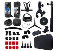EIOYUMY Accessories Kit for Insta360 X5 / X4 Camera, Including Magnetic Mount, Selfie Stick, Tripod, Chest Strap, Headband, Bicycle Clip, Suitcase, Lens Protection Cover,Desktop Base (Black)