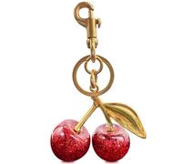 EIOYUMY Cherry Keychain Pendant, Cherry Charm for Women, Shiny Resin & Metal Accessory for Purses and Bags, Red, Large