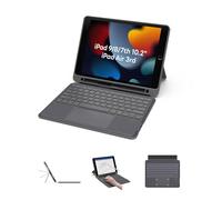 EIP Bluetooth Keyboard Case for iPad 10.2 inch (7th/8th/9th Gen) & iPad Air 10.5 inch (3rd Gen), 10.2 "Magnetic Detachable Cover with Trackpad, 7-Color Backlit, Slim Protective Smart Case [US Layout]