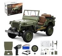 Eipol 1/14 RC Rock Crawler HG4-58 - 2.4G 4WD Simulation Jeep off-road Vehicle with Rechargeable Battery & Winch System Christmas Birthday Gift(Military Green/1 Battery)