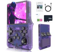 Eipol New R40S Pro 30000 in 1 Handheld Game Console 256G, 3.5-Inch IPS Screen Linux System Mini Retro Video Console Built in 45+ Emulators, 3800mAh Battery（Translucent Purple）