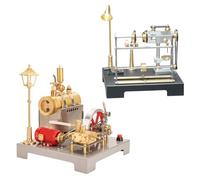 Eipol RETROL SE-02 Full Metal Steam Engine Model Kit + RETROL GF-01 27PCS DIY Miniature Workshop Model Kit