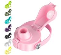 EIPOSAU Auto Flip Lid for Wide Mouth Bottles, Push-Button, Leak Proof, Dust Proof, Compatible with Hydro Flask, Iron Flask, Pink