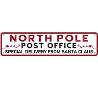 EIQOCCA North Pole Post Office Special DELIVERY from Santa Claus-B Metal Sign Christmas Plaque Sign Tin Sign Vintage Metal Sign Wall Decoration Home Bar Garage Man Cave Art Sign 4x16 Inch