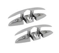 EirenePer 2 Pieces Stainless Steel 316 Flush Boat Cleats 5/6 Inch For Marine Yacht Sailboat Ships Floating Dock(Ships From: China Mainland; 5inch(130mm))