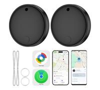 eirix Smart Tag Tracker- 2 Pack for iOS and Android, Smart Bluetooth Tracker Work with Apple Find My App or Google Find Hub App, Keys Finder Item Locator(Black 2P)