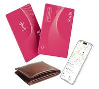 eirix Wallet Tracker Card Red, Rechargeable Thin Finder, Works with Apple Find My (iOS Only), Item Locator for Luggage Tags, Passports, Phone