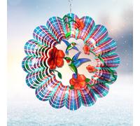 Eiryhope Hummingbird Wind Spinner Outdoor Hanging Wind Sculptures & Spinners Creates Kinetic 3D Effects Hummingbird Decor Garden Ornament Unique Gift