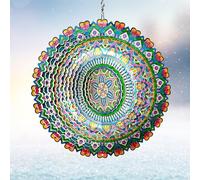 Eiryhope Wind Spinner Rich Love Mandala Wind Spinner Outdoor Hanging Wind Sculptures Kinetic 3D Metal Wind Catcher Yard Art Decoration Garden Decor Gifts for Women/Men/Mother/Father/Daughter/Grandma
