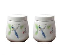 EIRZNGXQ 2 Pcs Egg Coddler Set for Soft Boiled Eggs, Vintage Ceramic Soft Boiled Egg Cooker with Lid, Floral Steamed Eggs Maker Cup for Breakfast Kitchen Decor (Color F 2pcs)