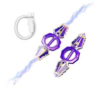 EIRZNGXQ Light Up Sword, Retractable 7 Light Color Sword, Fire Spin Swords Double-Edged Lightsaber, Headed Telescopic Lights Saber for Kids Cosplay Costume Party (Electroplated purple 1pcs)