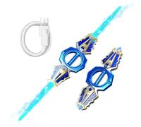 EIRZNGXQ Light Up Sword, Retractable 7 Light Color Sword, Fire Spin Swords Double-Edged Lightsaber, Headed Telescopic Lights Saber for Kids Cosplay Costume Party (Blue 1pcs)