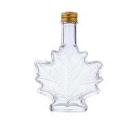 EIRZNGXQ Maple Leaf Glass Bottle, Reusable Bottles With Lids, Homemade Dispenser Bottle for Home Use (Clear 100ml)