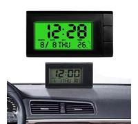 EIRZNGXQ Mini Digital Clock for Car Dashboard, Portable Digital Dashboard Clock with Jumbo LCD Time & Day Display, Mini Automotive Stick On Clock for Car Truck Dashboard & Air Vent(Green)
