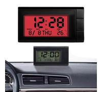 EIRZNGXQ Mini Digital Clock for Car Dashboard, Portable Digital Dashboard Clock with Jumbo LCD Time & Day Display, Mini Automotive Stick On Clock for Car Truck Dashboard & Air Vent(Red)