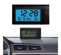 EIRZNGXQ Mini Digital Clock for Car Dashboard, Portable Digital Dashboard Clock with Jumbo LCD Time & Day Display, Mini Automotive Stick On Clock for Car Truck Dashboard & Air Vent(Blue)
