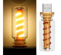 EIRZNGXQ Multi-Color Mini LED Bulb Lamp, USB Night Light Glass Jar LED Bedside Lamp, Table lamp for Bedroom Decor (yellow A 1pcs)