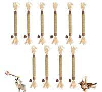 EIRZNGXQ Natural Silvervine Sticks Catnip Toys, 2025New Cat Indoor Interactive Teething Chew Toy, Cat Silver Vine Chewing Sticks for Indoor Cats Use (10 pcs 1set)
