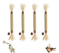 EIRZNGXQ Natural Silvervine Sticks Catnip Toys, 2025New Cat Indoor Interactive Teething Chew Toy, Cat Silver Vine Chewing Sticks for Indoor Cats Use (4 pcs 1set)
