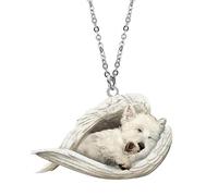 EIRZNGXQ Sleeping Dog Necklace, Pet Necklace Cute Angel Necklace dog Sleeping Angel Pendant Personality Gifts for Dog Lovers