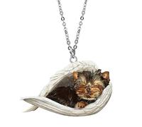 EIRZNGXQ Sleeping Dog Necklace, Pet Necklace Cute Angel Necklace dog Sleeping Angel Pendant Personality Gifts for Dog Lovers