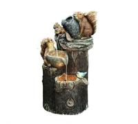 EIRZNGXQ Squirrel Solar Outdoor Water Fountain with LED Lights & Weather-Resistant Design, Outdoor Garden Squirrel Sculpture, Animal Garden Resin Statue for Outdoor
