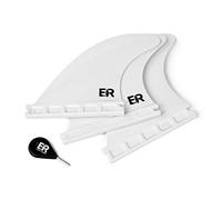 Eisbach Riders Surfboard Future Fin Thruster Set with Fin Key (Size G5 Medium) - Fin Fins for Kiteboard and Surfboard (White)