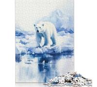 Eisbär auf Eis, 1000-teiliges Papierpuzzle für Erwachsene, Puzzle, Weihnachtsgeschenke, Lernspiel, Herausforderungsspielzeug, 1000 Teile (38 x 26 cm)