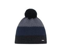 Eisbär Men's and Women's Star Pompom Merino Winter Hat Unisex with Fleece Protects Against Cold and Wind - Bobble Hat Breathable Thermal Regulating Warm Hood from Austria, Black-Grey-Blue, One Size
