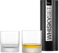 EISCH Crystal Whisky Glasses Hamilton - Set of 2 Handcrafted 13.5 oz Tumblers in Germany with Thick Weighted Bottom - Perfect for Bourbon, Cognac, Scotch, Irish Whisky & Old-Fashioned Cocktails