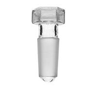 EISCO Hollow Stopper, Hexagonal - 12/21 Cone - Round End - Borosilicate Glass
