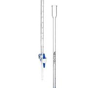 EISCO Micro Burette, 10ml - ASTM, Class A, ±0.02ml Accuracy - Borosilicate Glass - Straight Bore PTFE Stopcock - 0.02ml White Graduations