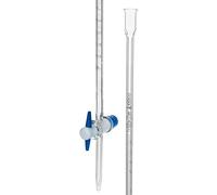 EISCO Micro Burette, 5ml - ASTM, Class A, ±0.01ml Accuracy - Borosilicate Glass - Straight Bore PTFE Stopcock - 0.02ml White Graduations