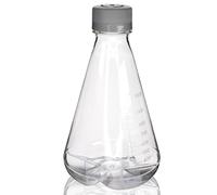 Eisco - Pack of 1, 1L Sterile PETG Erlenmeyer Flask, Vented, Baffled Bottom, Gamma Sterilized, USP Class VI, Lab-Grade, Cell Culture, Mixing, Shaker Compatible