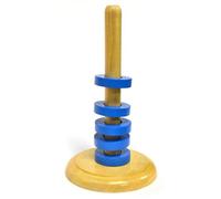 EISCO PH0797A Labs Floating Ring Magnet Set with Wooden Base - 5 Magnets, 5.9" Height
