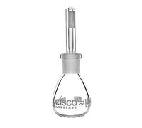EISCO Pycnometer, Calibrated, 10mL - Specific Gravity Bottle with Flat Bottom & Perforated Stopper - Borosilicate 3.3 Glass