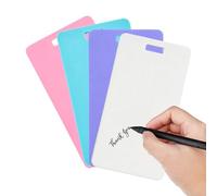 Eisdespie 4PC Erasable Badge-Note, Reusable Silicone Mini Whiteboard For ID Badge, Pocket Sized Vertical Memo Board, Portable Writable Message Pad For Nurses Doctors Teachers Office Work