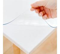 Eisdroma 30 x 30 Inch Clear Table Cover Protector, Clear Table Protector for Dining Room Table, 1.5mm Plastic Table Cover, Waterproof Table Pad for Kitchen, Office