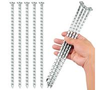 EISENSP 12-Inch Spiral Landscape Stakes, 25 Pcs Galvanized Metal Anchoring Spikes for Paver Edging, Artificial Turf, Weed Barrier, Bright Spike
