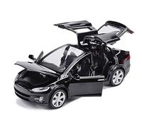 EisEyen Tesla Model X 90 1:32 Vehicle, Alloy Pull Back Toy Car with Sound & Light, Toy for Kids, Doors Open