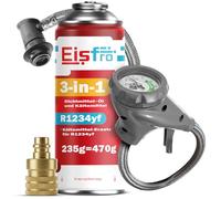 Eisfro - 3in1 R1234yf Car Air Conditioning Refill - 1x 235 g with Hose and Adapter YF - Car Air Conditioning - Gas R1234yf 3in1 - ECO