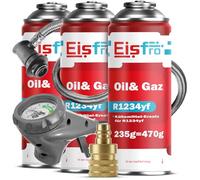 Eisfro - Air Con Recharge Gas R1234yf with Oil, Hose and Adapter YF - Car Air Conditioning Refill - 3X 235 g - ECO