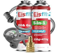 Eisfro - Car Air Conditioning Refill R1234yf - AC Recharge Gas 5in1 XL with Oil, Sealant, UV Dye and Desiccant + R1234yf 235 g with Hose and Adapter YF