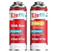 Eisfro - R1234yf Air Conditioning Refill Kit with R1234yf Gas 3-in-1 - 2 x 235 g - Car AC Recharge - ECO