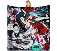 EISKBC Basketball Sneaker Blanket for Boys, Soft Cozy Warm Flannel Fleece, Decorative for Sofa, Couch, Chair, Bed, Living Room, 60x50inch