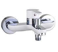 EISL DIZIANI Bath Mixer Tap Single Lever Mixer Tap with Diverter Between Bath Inlet and Shower Connection, Chrome/White