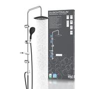 EISL DUSCHTRAUM DXLD60088CS Shower Set with Rain Shower 200 x 200 mm and Hand Shower with Wall Mount Chrome/Black