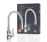 EISL Flexo Chrome/Light Grey Flexible Sink Mixer Tap Flexible Kitchen Tap High Spout with Soft Touch Hose 360 Degree Swivel Kitchen Flexible NI186FLHG
